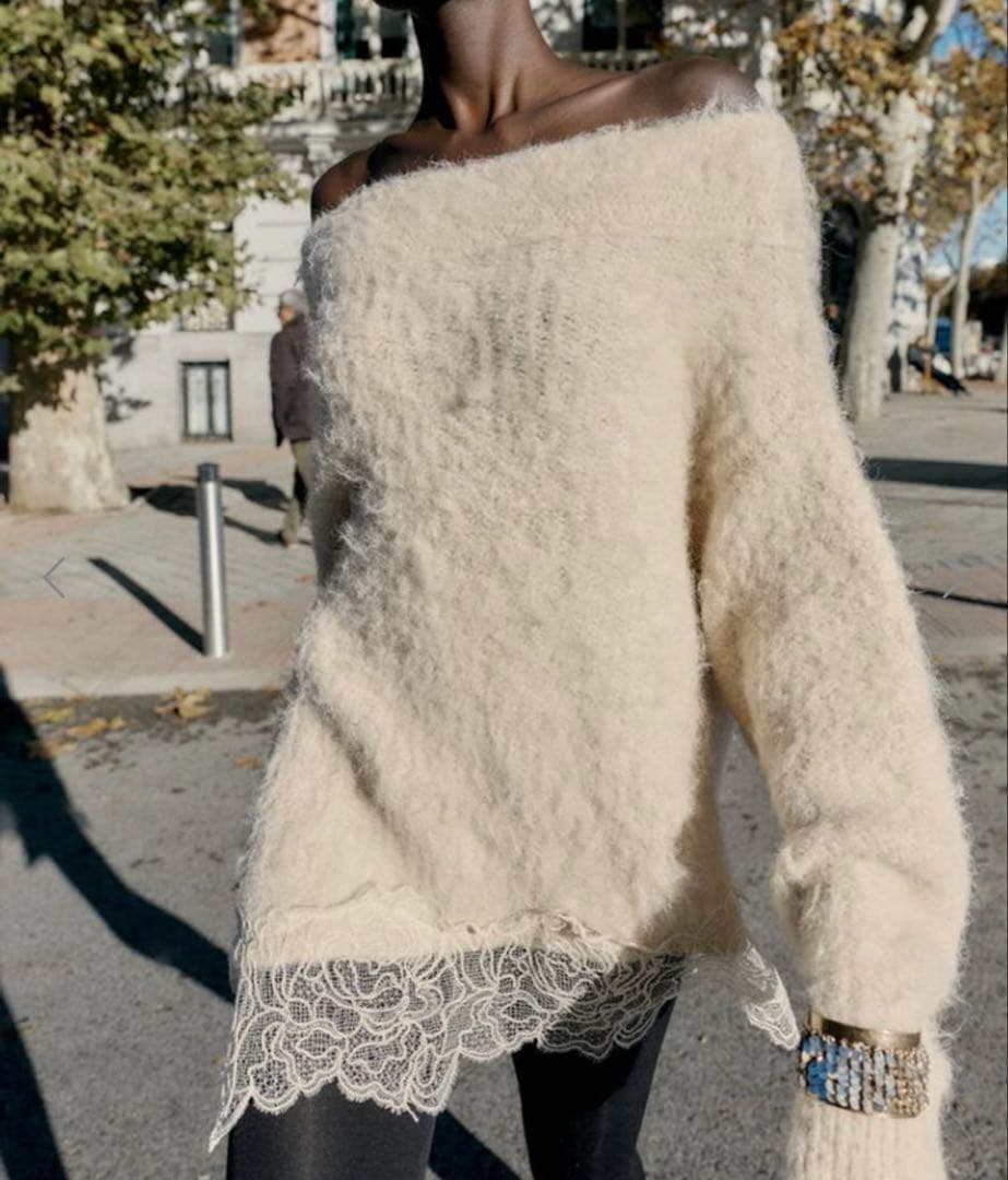 ZARA レースコンビニットセーター　size Ｓ