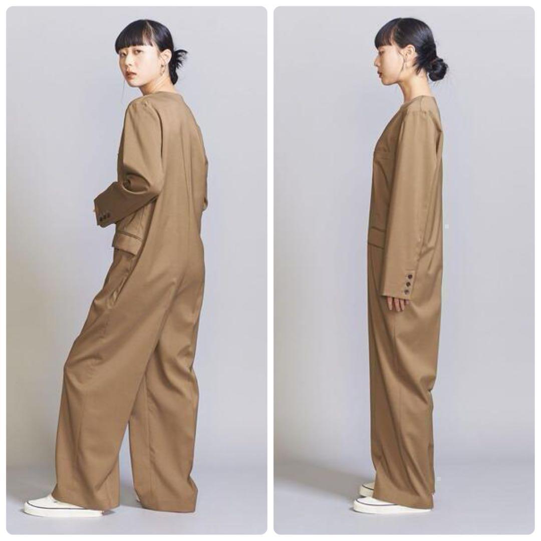 【美品】BEAUTY&YOUTH ツイル Vネック オールインワン