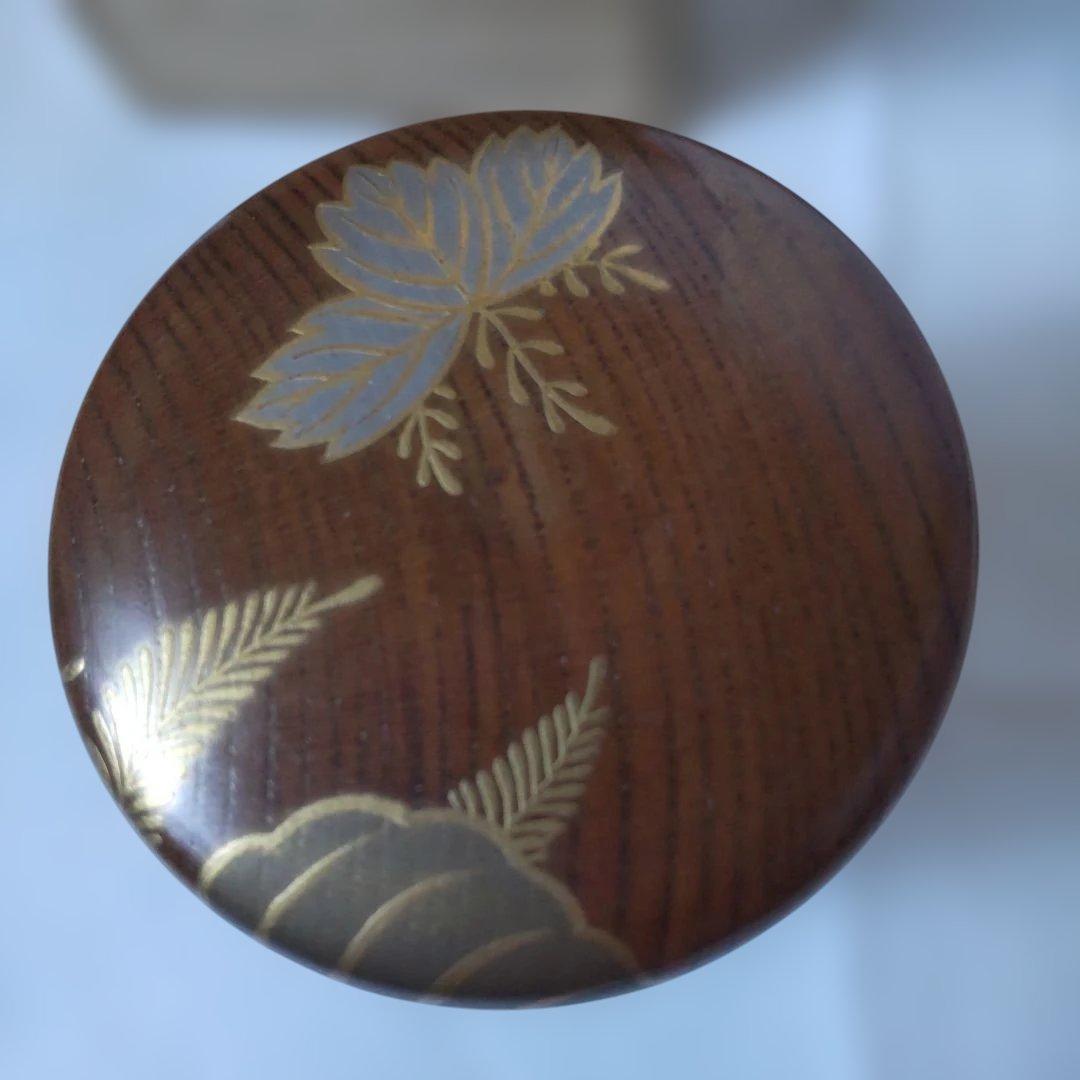 欅棗 中棗 塗師 林哲山 作 『 踊桐蒔絵 』棗 蒔絵 共箱 茶道具 美品 です