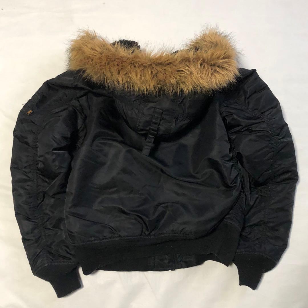 ALPHA INDUSTRIES【M】MA-1 フード ファー ブラック 短丈