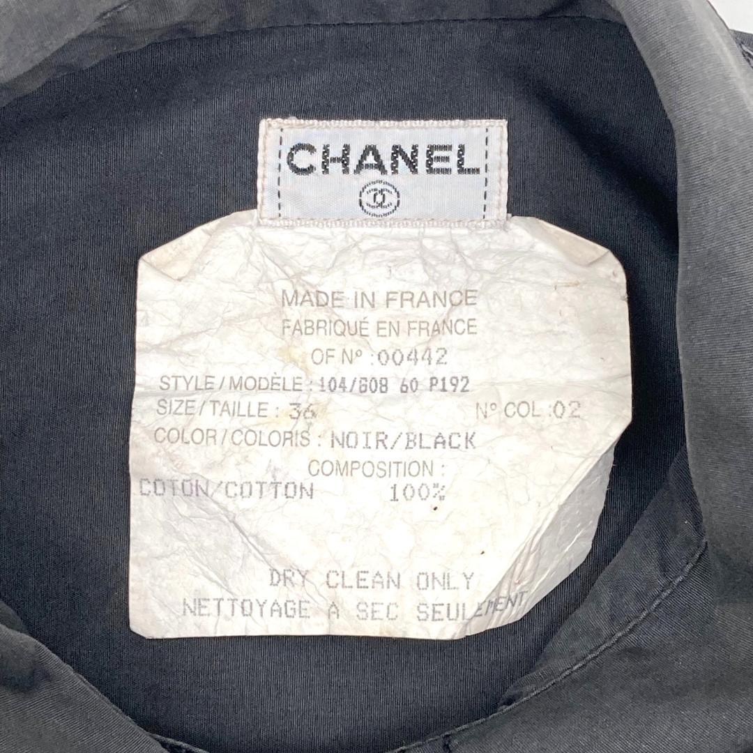 CHANEL シャネル　半袖シャツ　コットン　ブラック　36サイズ
