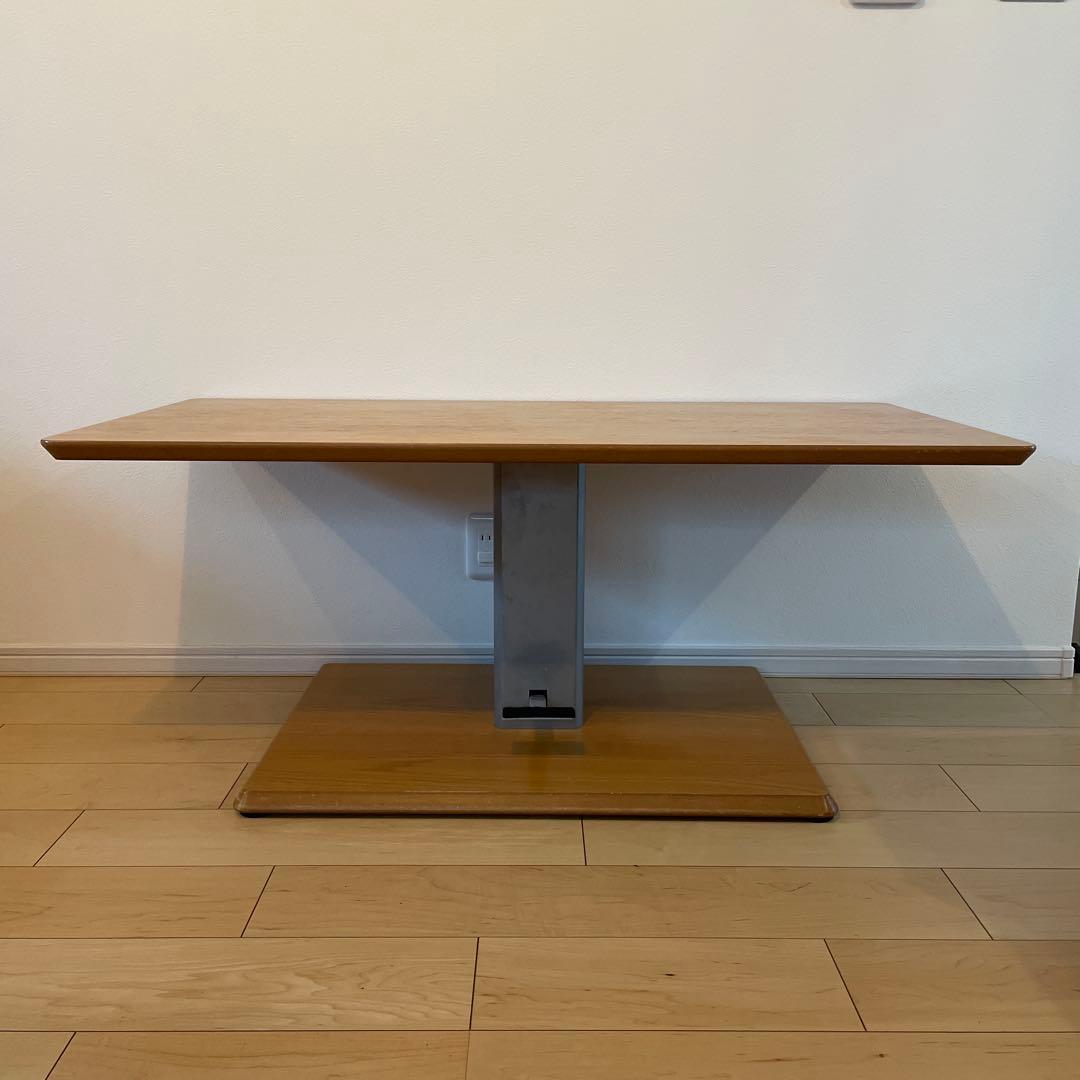 ディノス　移動がしやすいキャスター付き昇降テーブル　ナチュラル