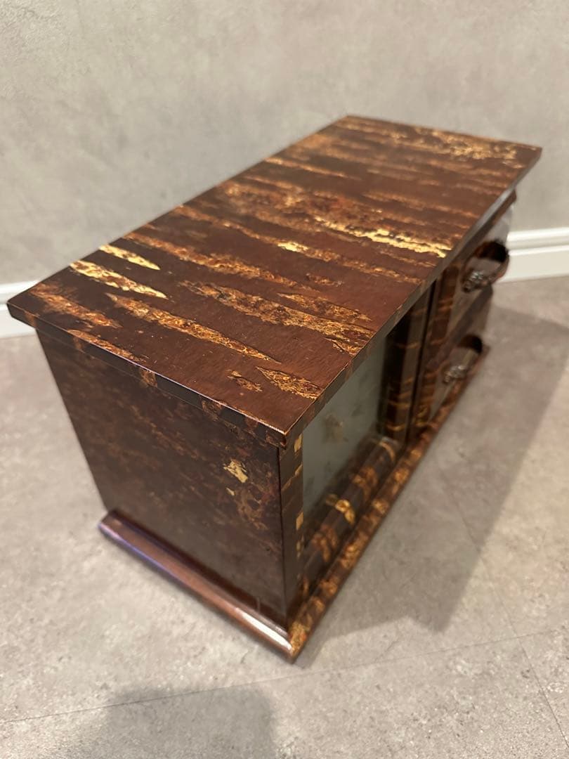 桜皮細工 角館 秋銘製作所 樺細工 置時計 小物入れ 箪笥 昭和 レトロ