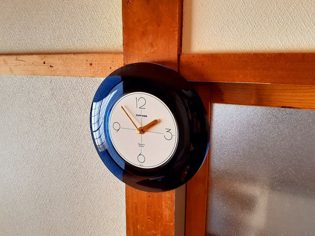 佐々木硝子　掛け時計　ポストモダン　ビンテージ　SUNFORM CLOCK