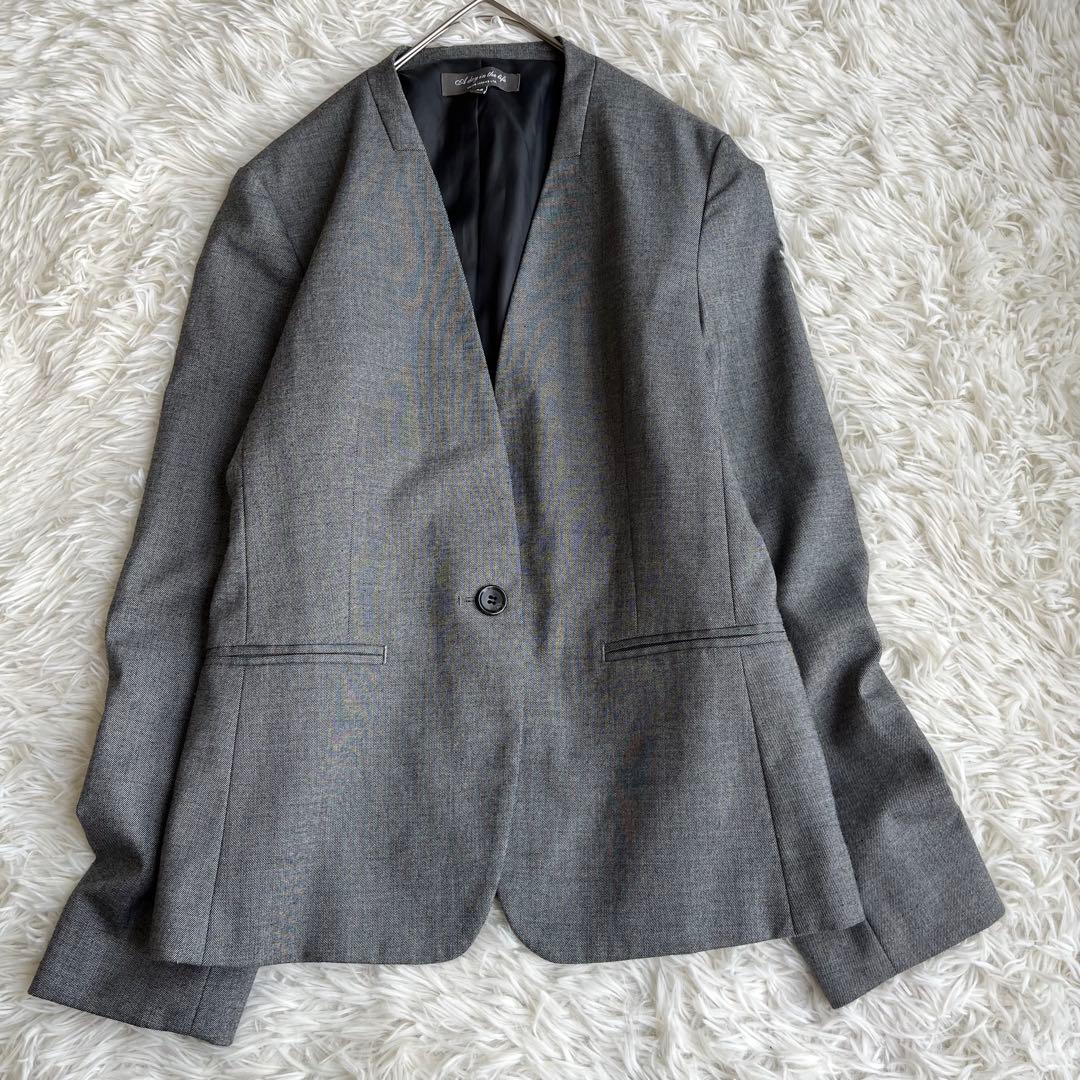 【美品】 UNITED ARROWS ノーカラー セットアップ　グレー　38