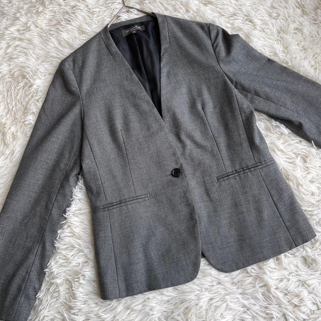 【美品】 UNITED ARROWS ノーカラー セットアップ　グレー　38