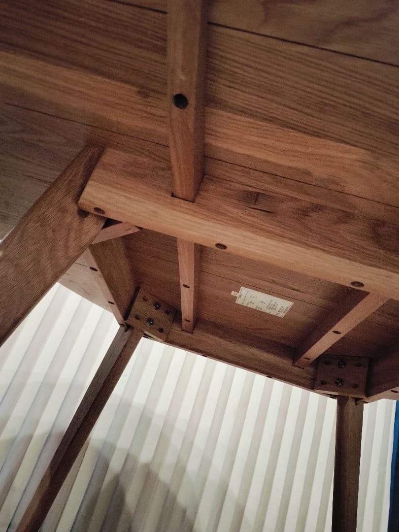 円形ナチュラルウッドダイニングテーブル　直径120cm　高さ71cm