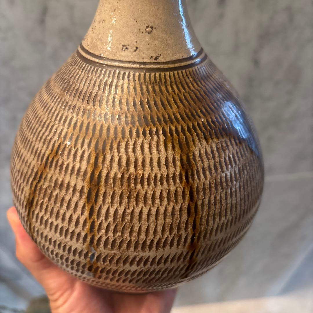 ヴィンテージ作家さんサイン民藝 手仕事が芸術的な他とは一線を画す小石原焼の花瓶