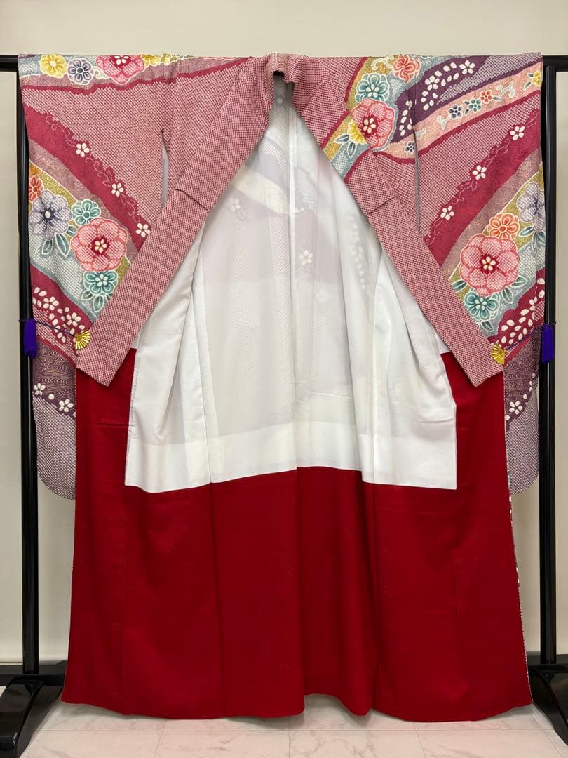 振袖 絞り 花模様 花唐草