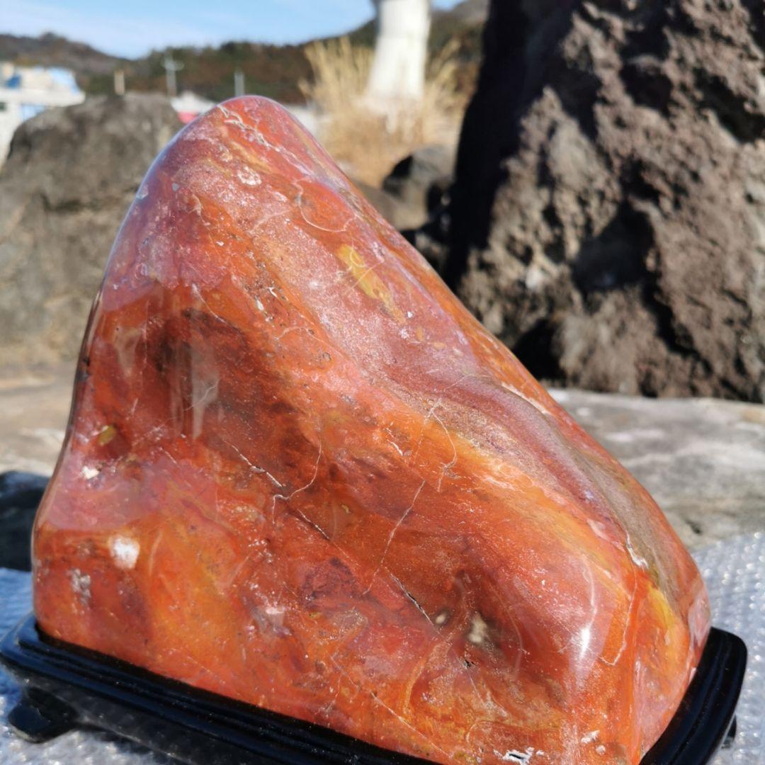 北海道産　北見　錦紅石　11.9キロ　鑑賞石　石　置物　オブジェ　インテリア