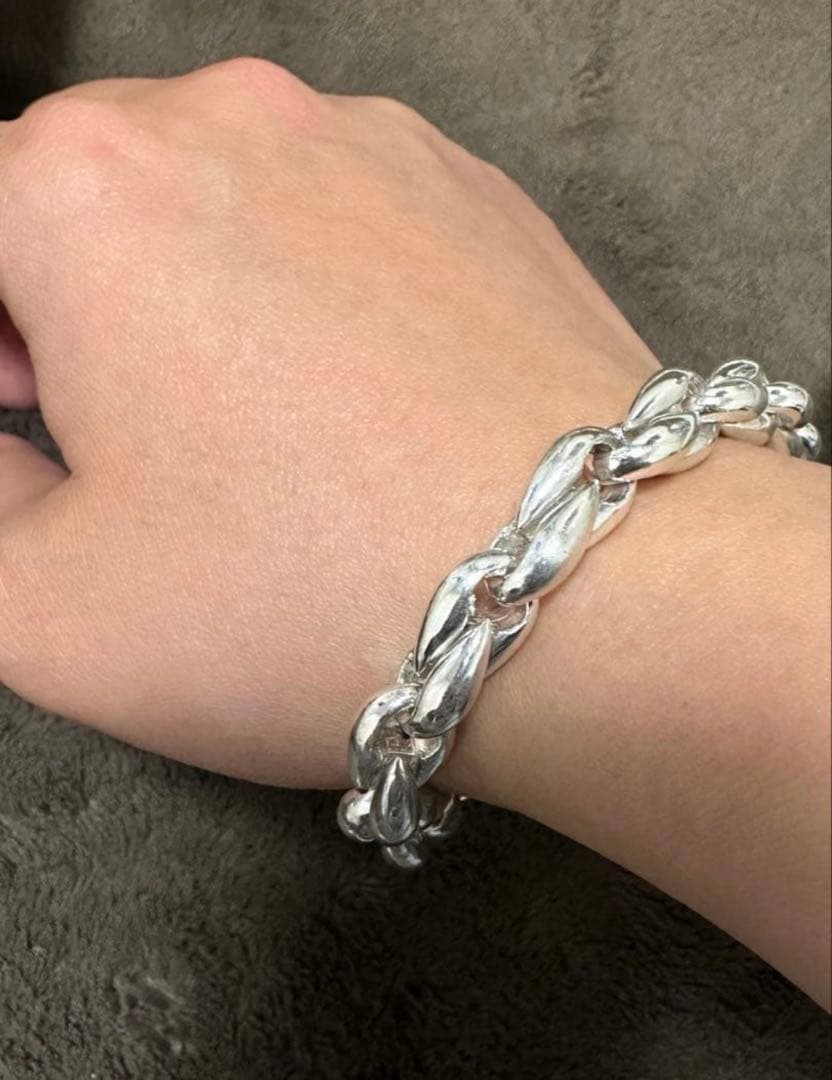 RESHEM Silver シルバーブレスレット　グレンデシャン型　10ミリ幅