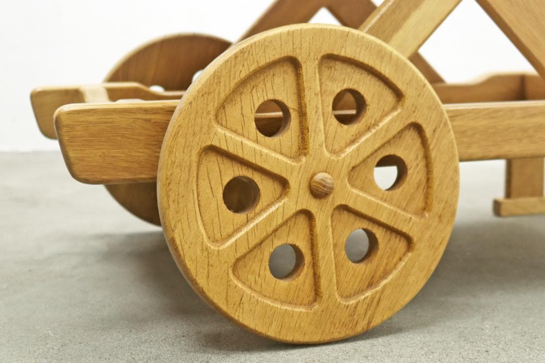 オーク無垢材 トローリー ワゴン キッチン ラック シェルフ カントリー