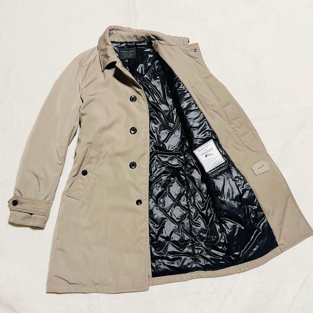 【美品】西川ダウン ナノユニバース ステンカラーコート ベージュ サイズL