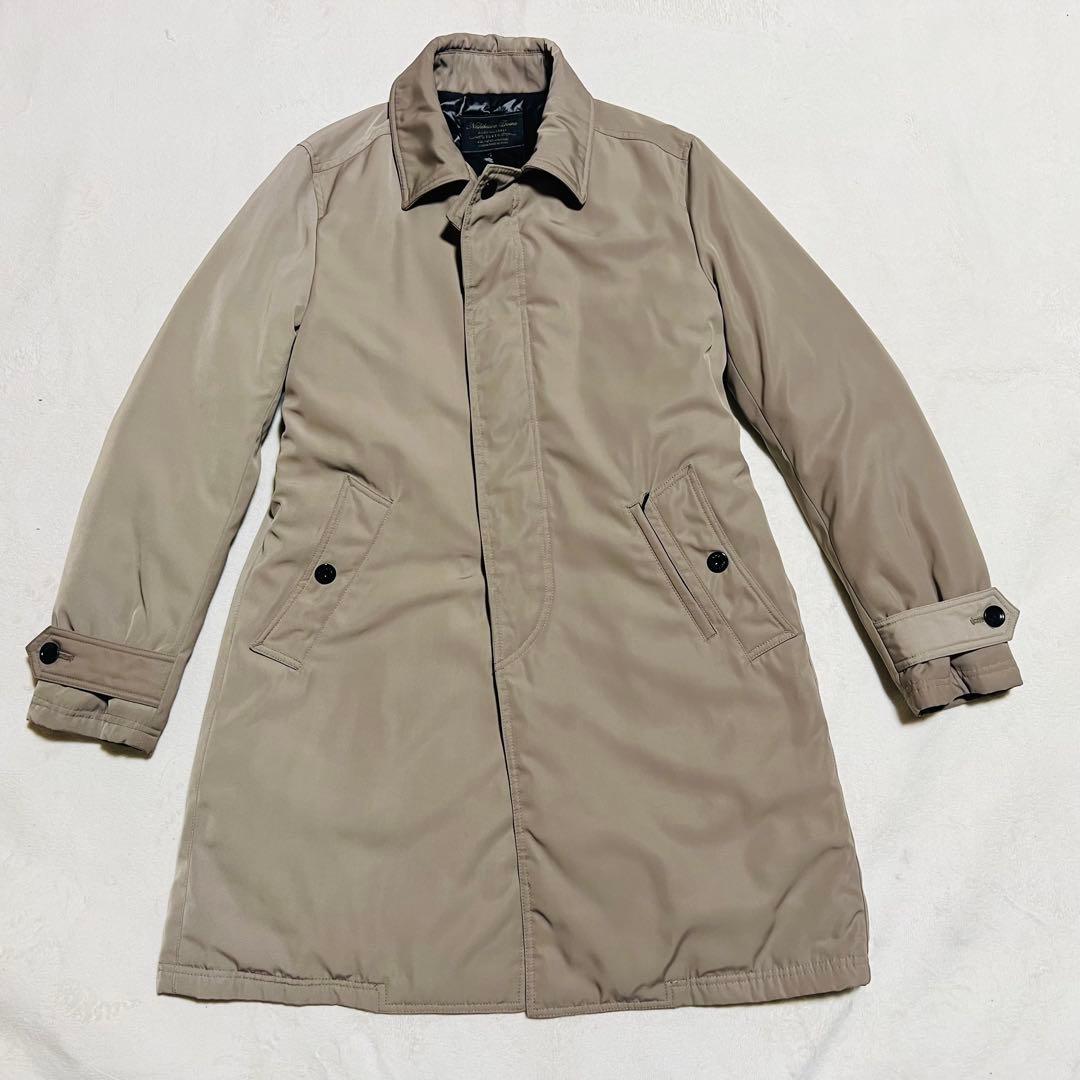 【美品】西川ダウン ナノユニバース ステンカラーコート ベージュ サイズL