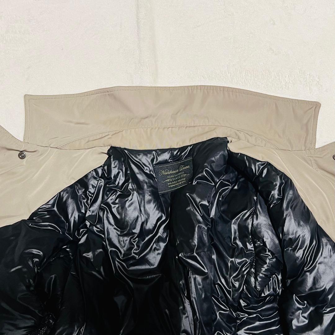【美品】西川ダウン ナノユニバース ステンカラーコート ベージュ サイズL