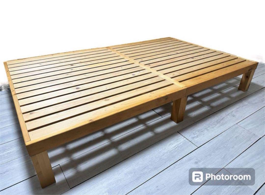 ひのき無垢材 セミダブルベッドフレーム 木製 日本製