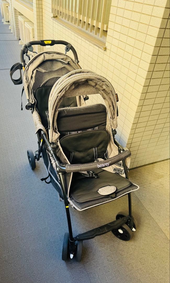 【美品】besrey 2人乗りベビーカー 二人乗り 双子 年子