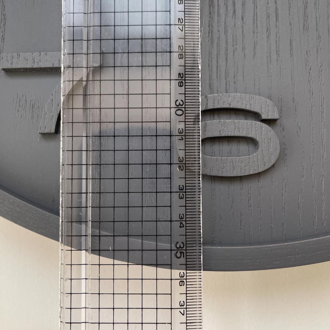 【送料込】NEXTIME ウッドウッドミディアム 壁掛け時計(グレー) 35cm