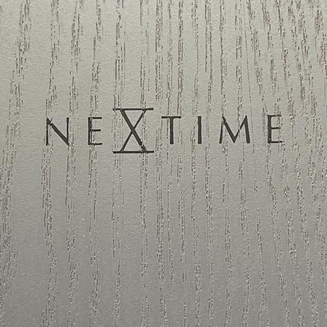 【送料込】NEXTIME ウッドウッドミディアム 壁掛け時計(グレー) 35cm