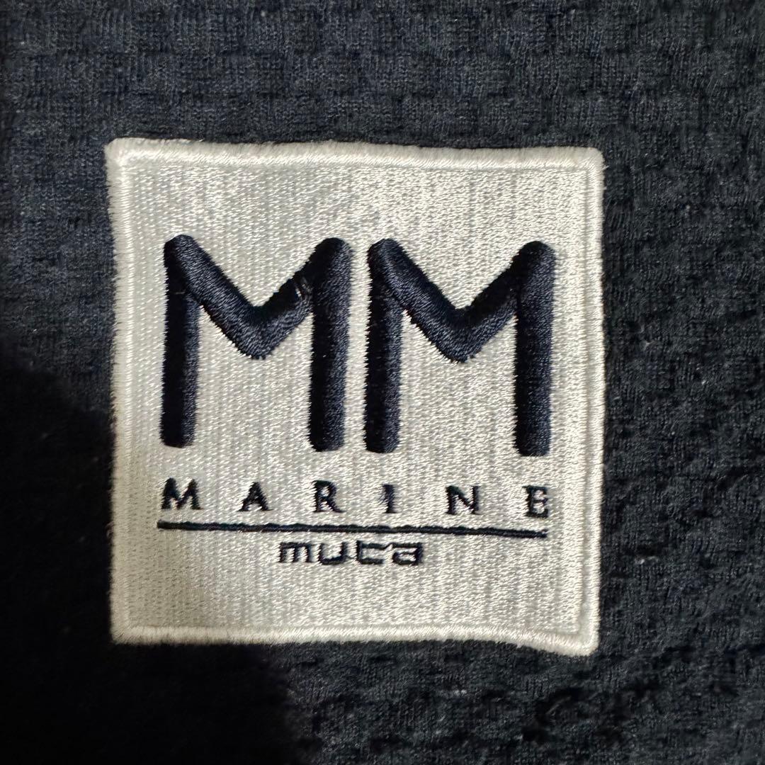 【ムータマリンゴルフ】秋冬人気ロゴワッペン×ワッフル 長袖ゴルフジップパーカーM