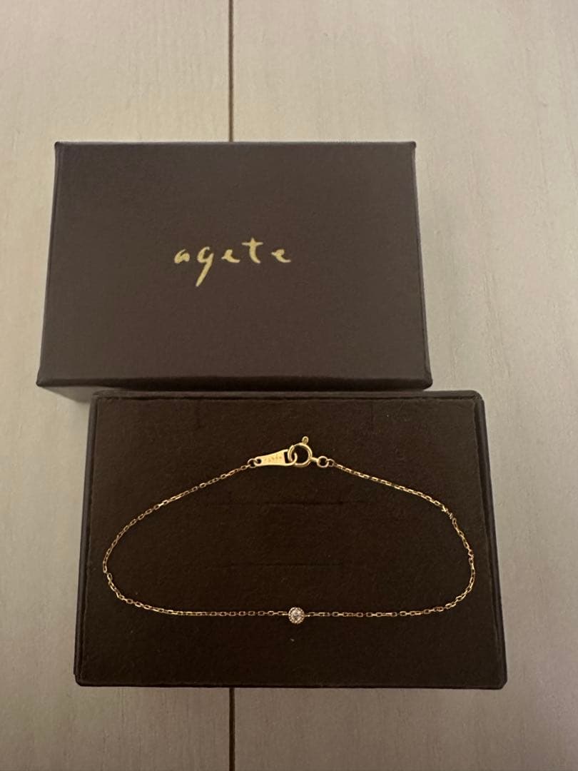 agate K18 ダイヤモンドブレスレット ブレスレットアシスト、クロス付き