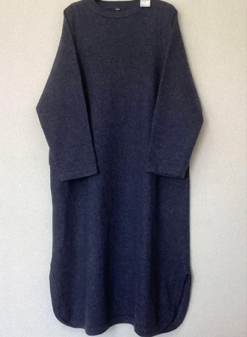 45R ジャージフラノ　ワンピース　ネイビー　フリーサイズ