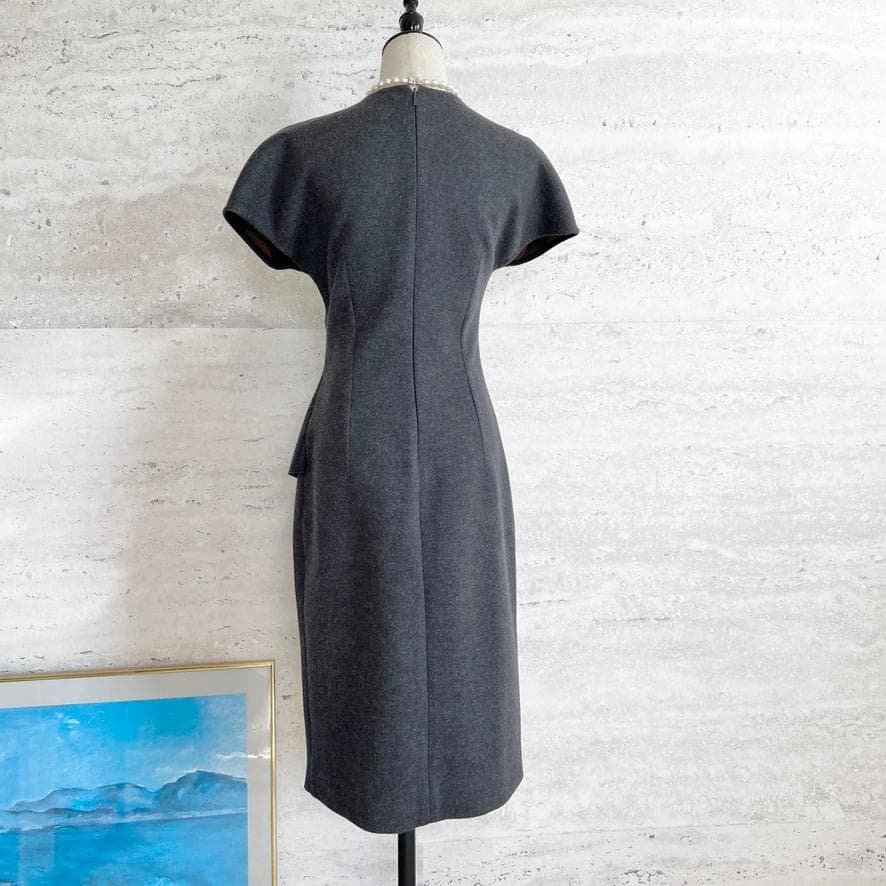 極美品★FENDI★ウール★シルク★ドレープ★ペプラム★ワンピース
