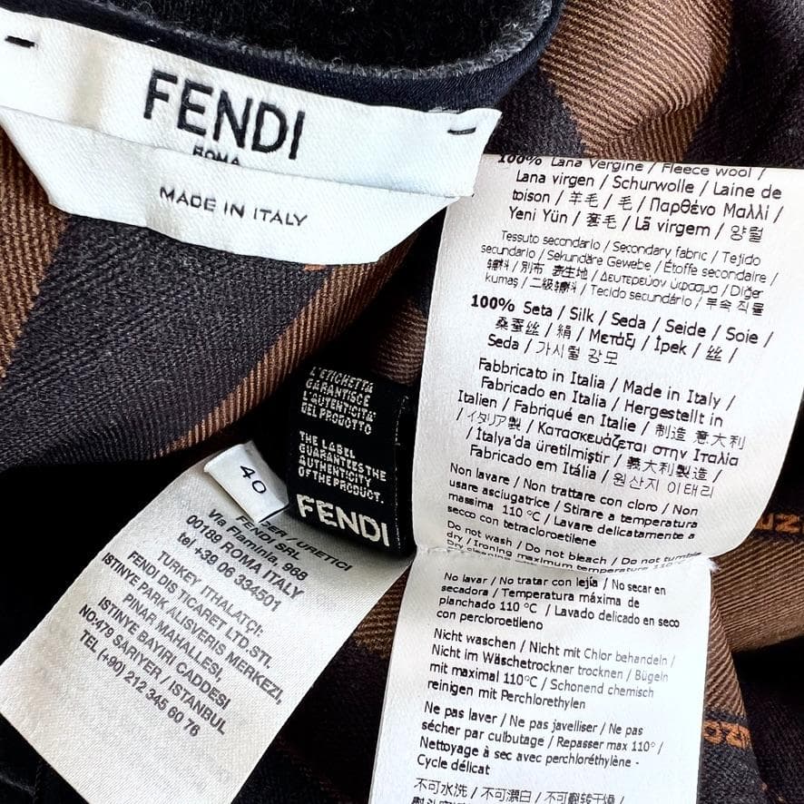 極美品★FENDI★ウール★シルク★ドレープ★ペプラム★ワンピース