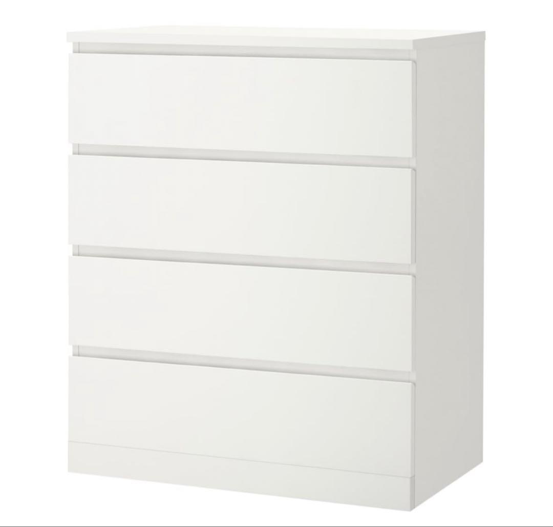 MALM チェスト (引き出し×4) ホワイト