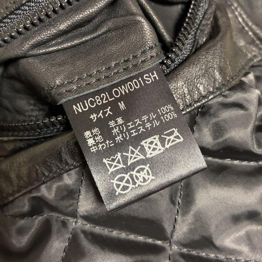 ほぼ新品ナノユニバース■中綿オイルドレザー SライダースMブラック/サーモライト