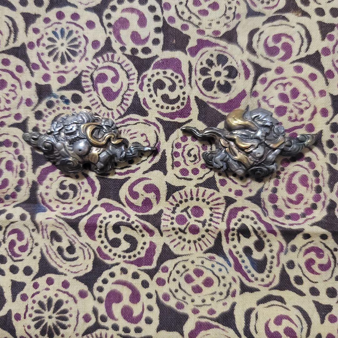 目貫 風神雷神 前金具 煙管 煙草入れ