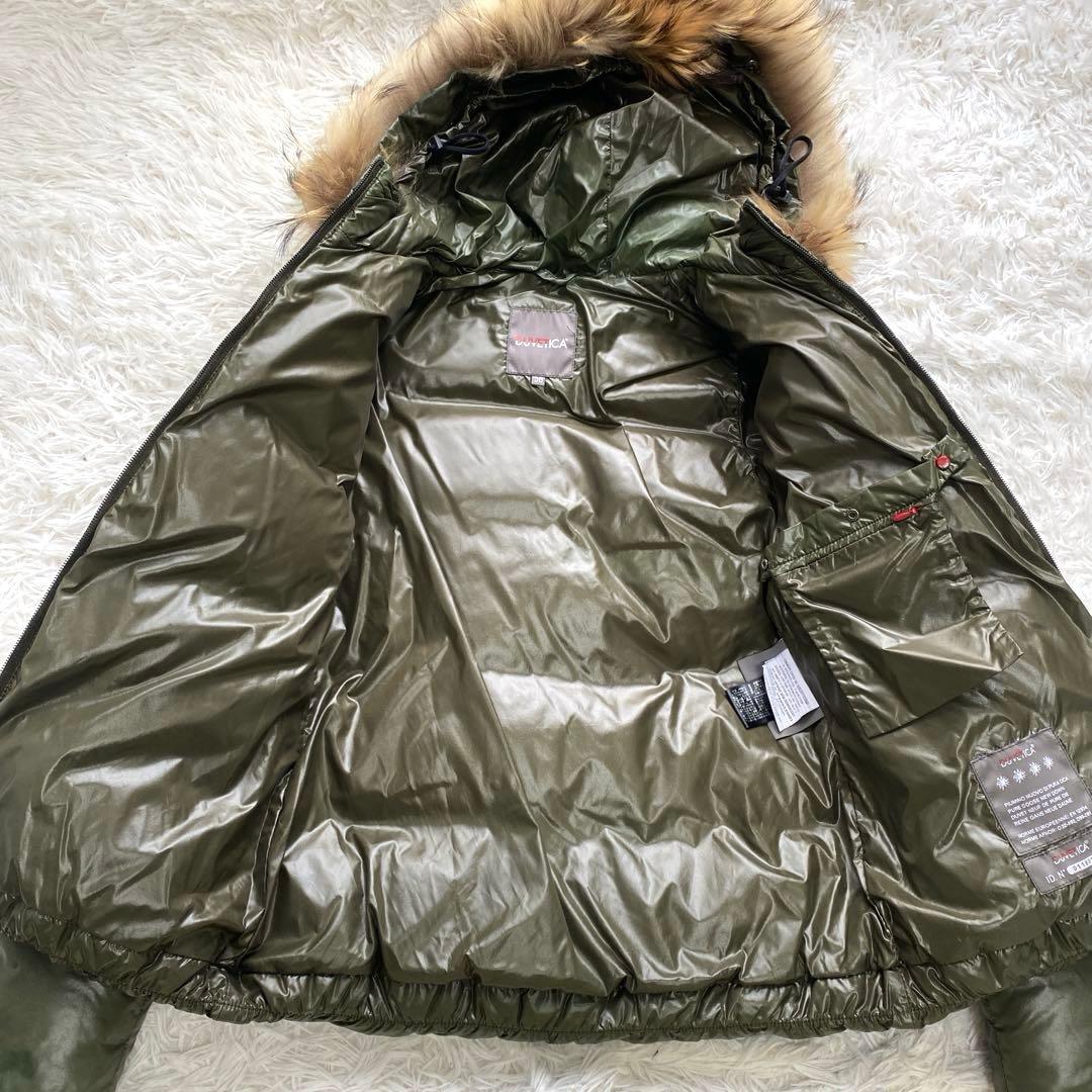 未使用に近い　DUVETICA ダウンジャケット　アダラ　ラクーンファー　カーキ
