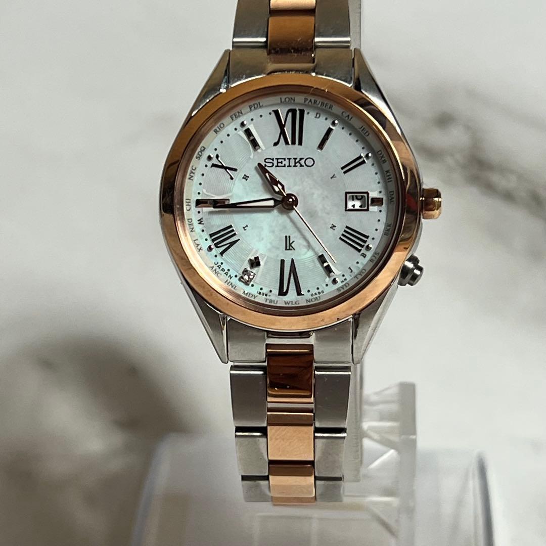 稼働 極美品 セイコーLk レディース腕時計 シェル文字盤 1B35-0AA0