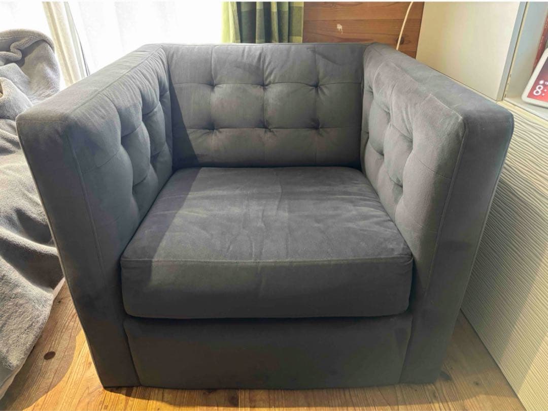 West elm ウエストエルム スエード調ソファ☆1人掛け