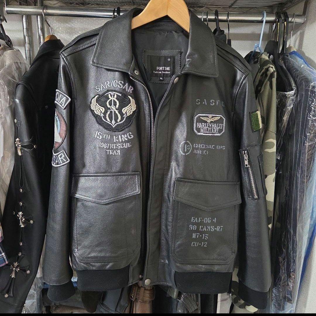 MA1 タイプ／レザー フライトジャケット 黒