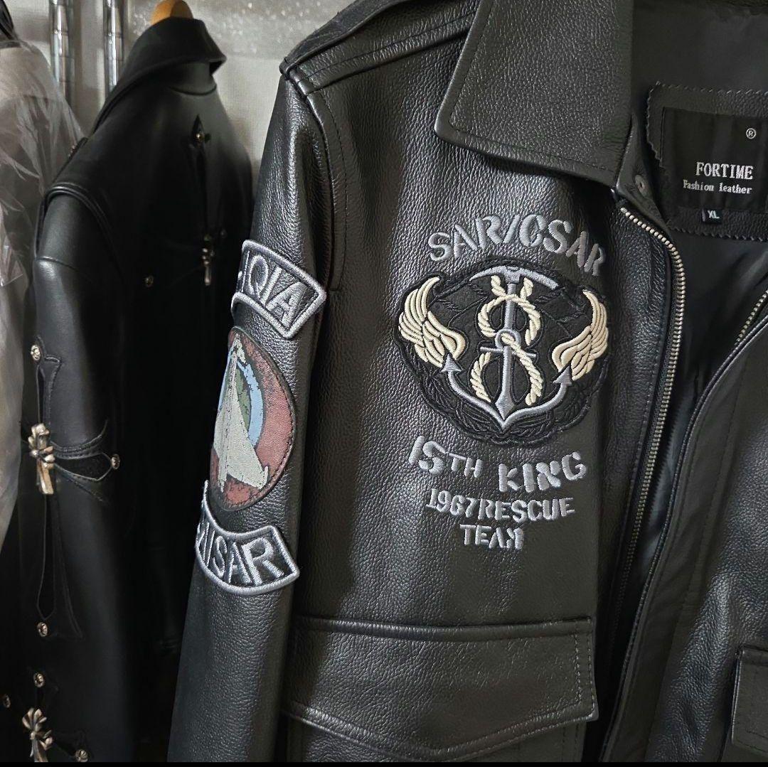 MA1 タイプ／レザー フライトジャケット 黒