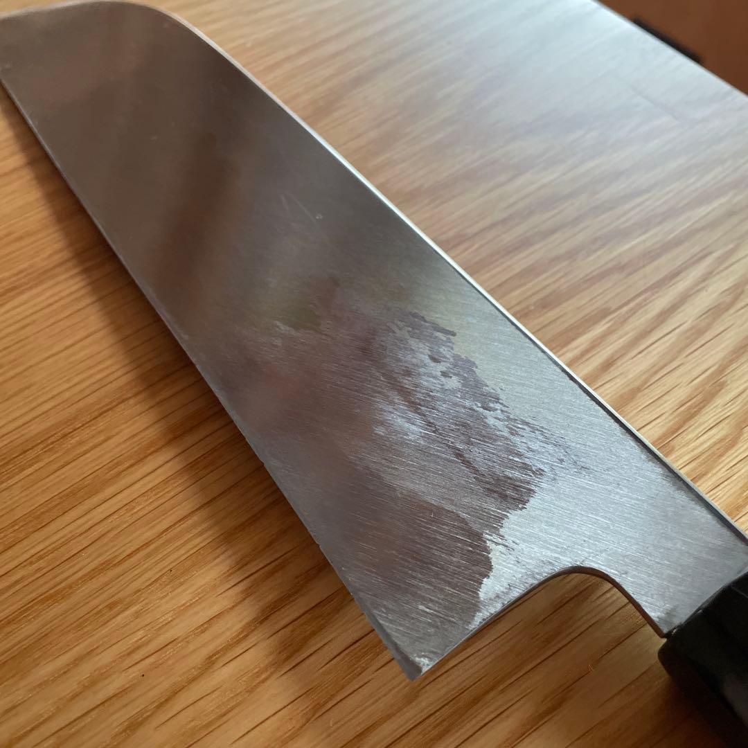 粟田口 一竿子忠綱と同手 薄刃包丁　本焼　八寸　黒檀柄