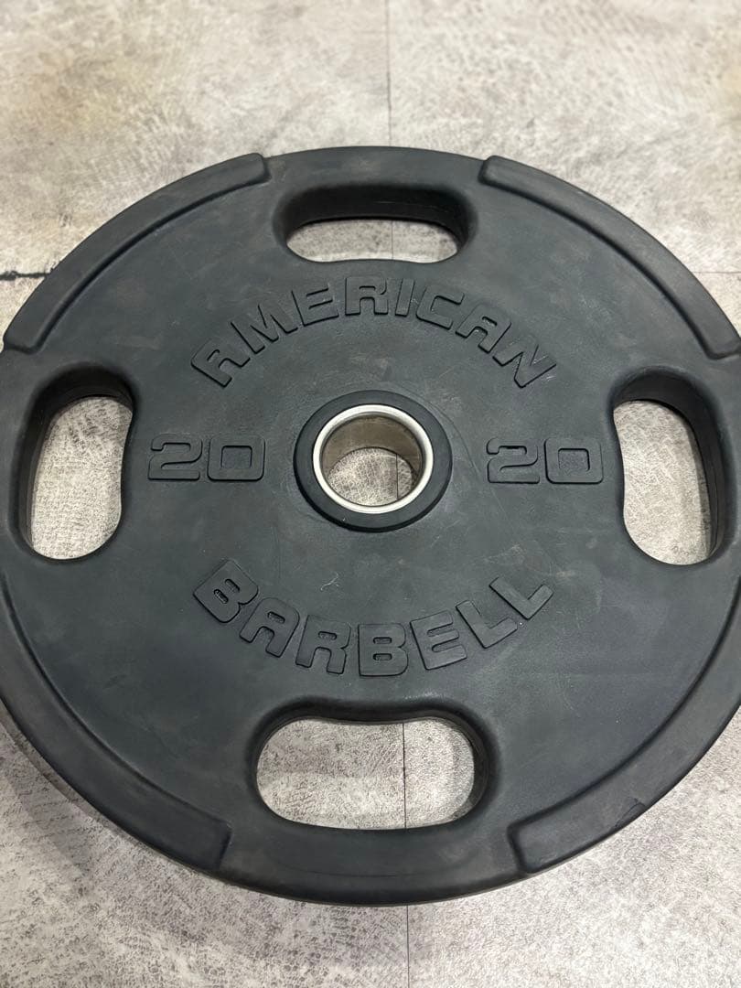 アメリカンバーベル　ラバープレート　20kg1枚①