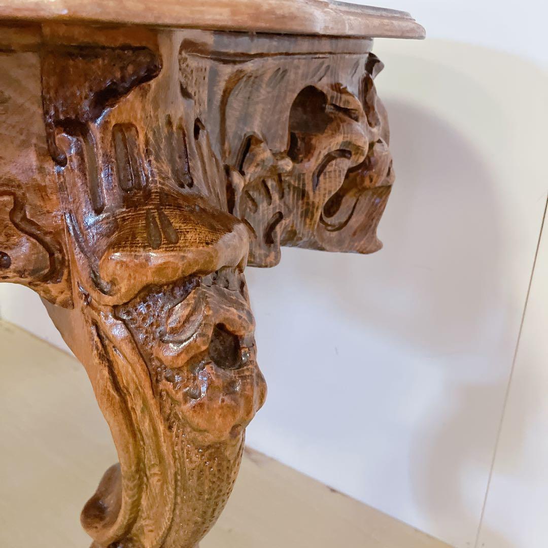 イタリア家具　アンティーク　ローテーブル　ダイニングテーブル　猫脚　ロココ調