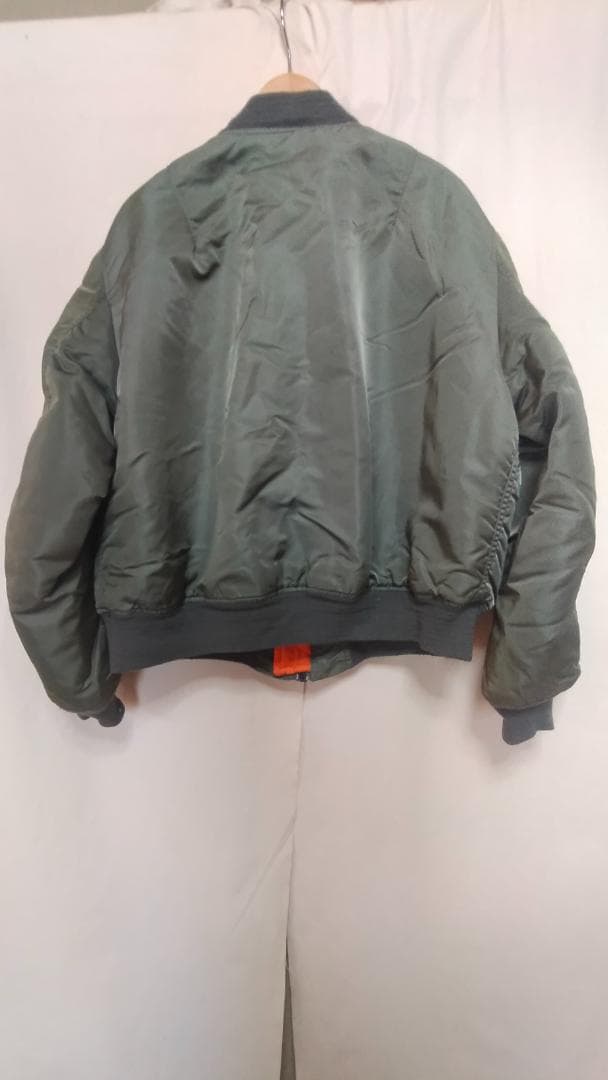 ビンテージ90年代アルファMA-1リバーシブルナイロンフライトJKT緑XL