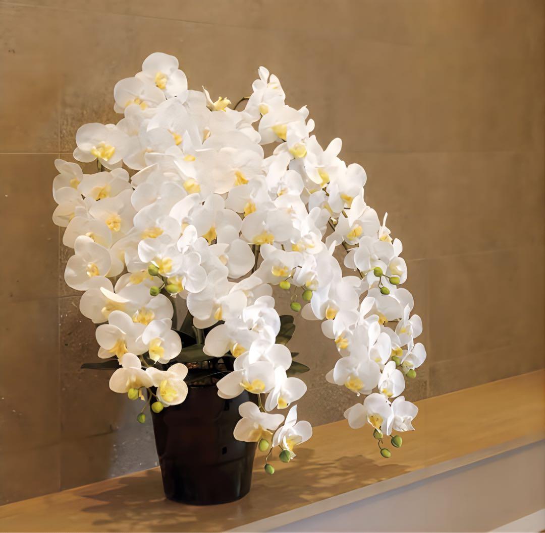 光触媒　人工観葉植物　フェイクグリーン　フレッシュロング胡蝶蘭7本立w