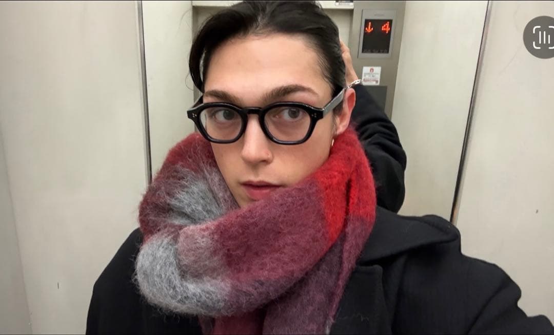acne studios モヘア　チェック　マフラー