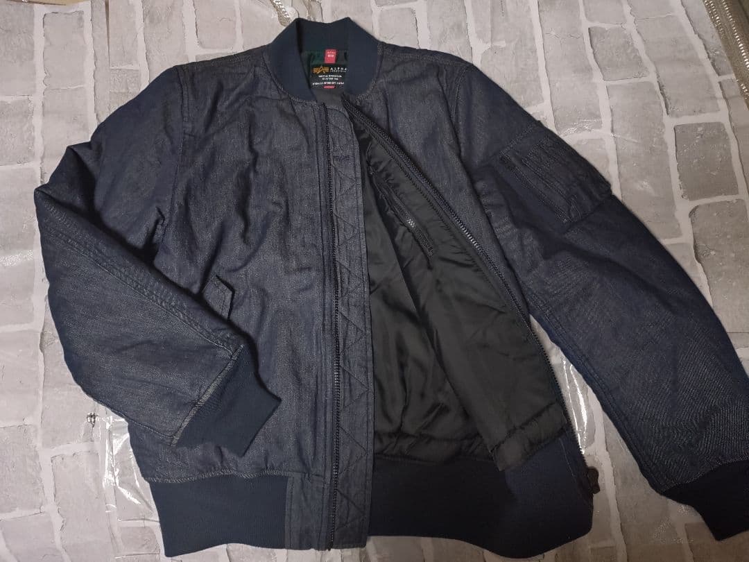 【美品】【XLサイズ】【アルファ 】【カイハラ】【MA-1】ワシデニム　コラボ