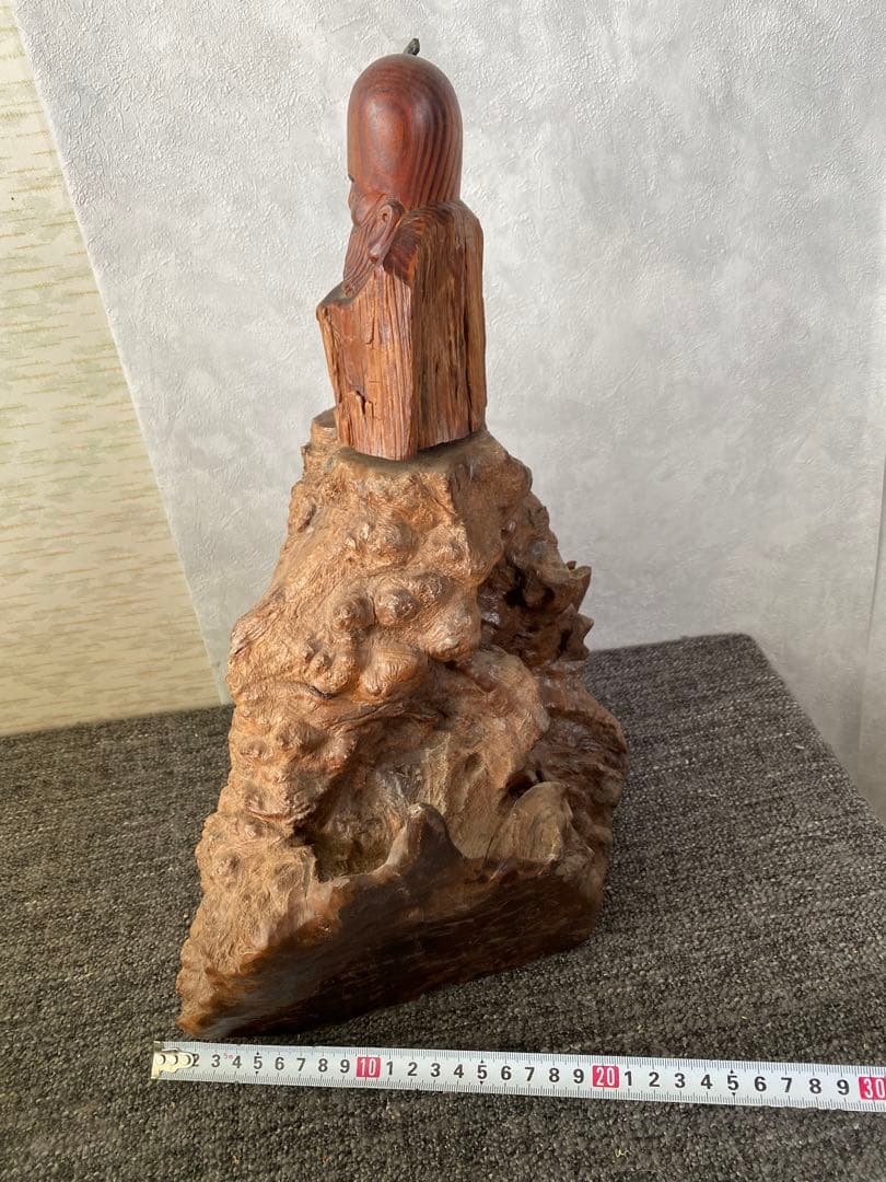 木像木彫り　福禄寿　寿老人　七福神　縁起物　置物　骨董