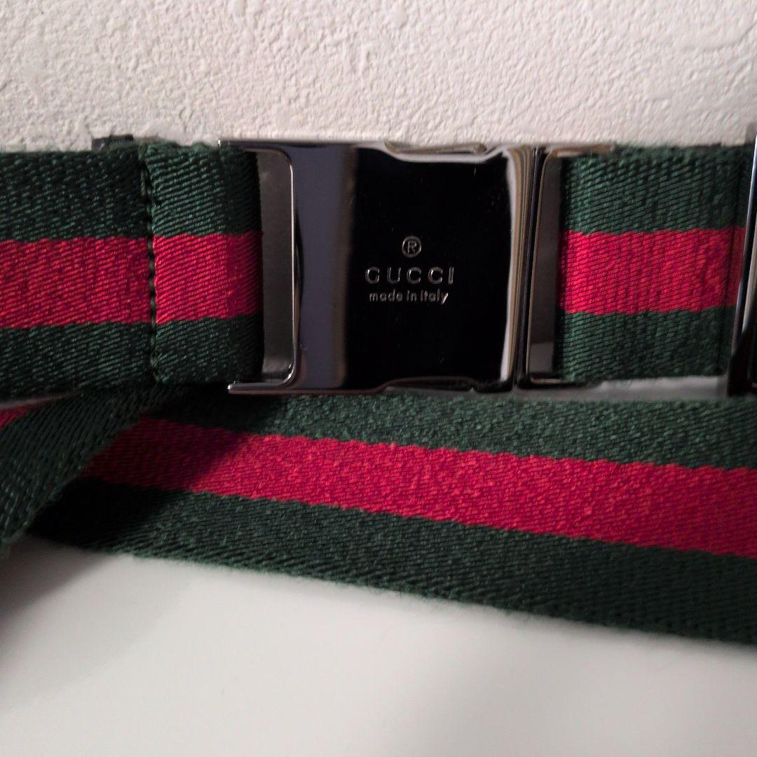 GUCCI グッチ GGキャンバス ウエストポーチ ブラック