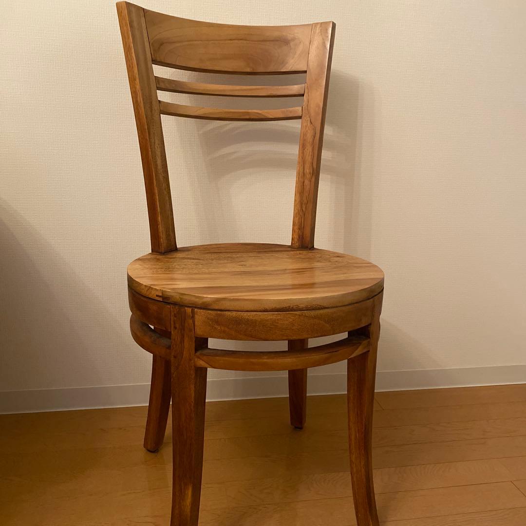 木製ブラウン椅子 チーク材