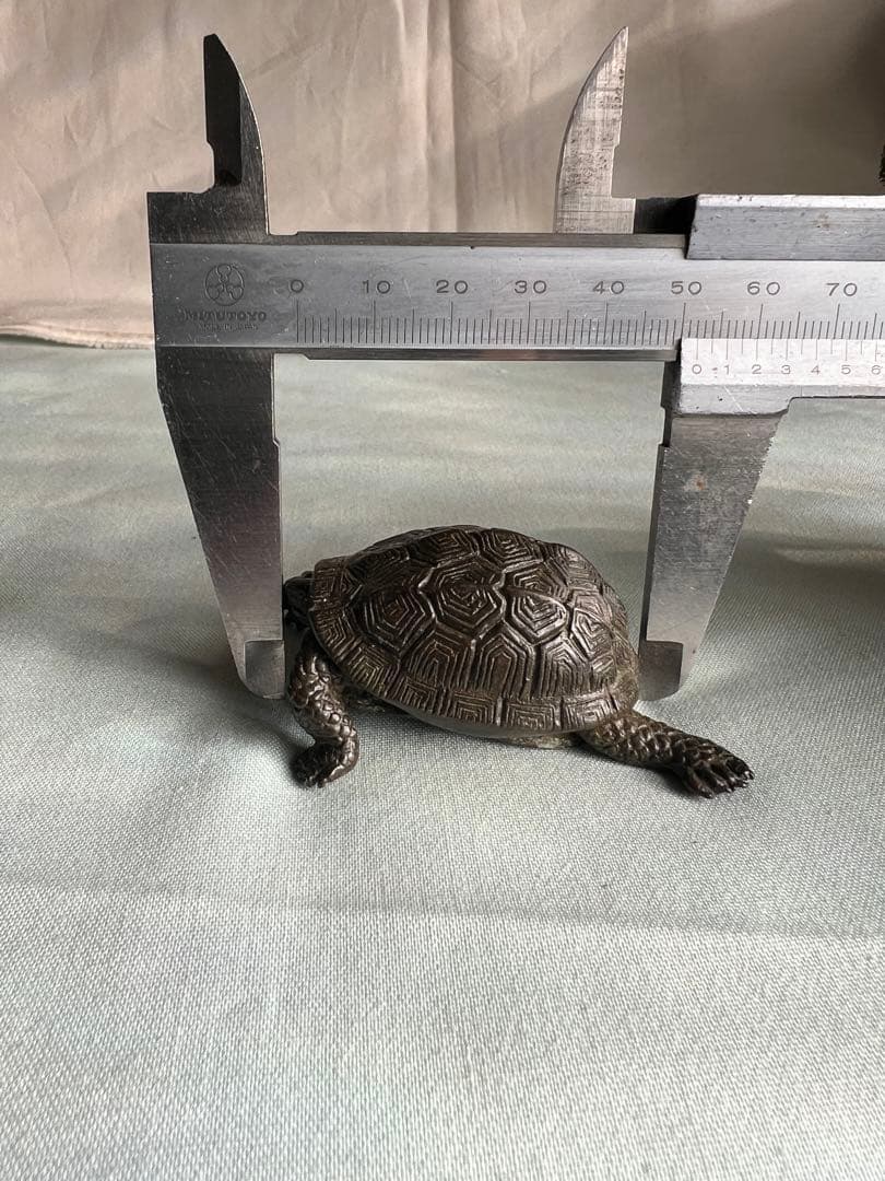 古銅自在亀置物 長約5.2-7.2CM