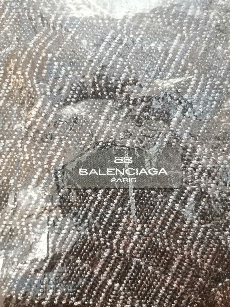 BALENCIAGA　バレンシアガ　ストール　マフラー　ブラック　クリーニング済
