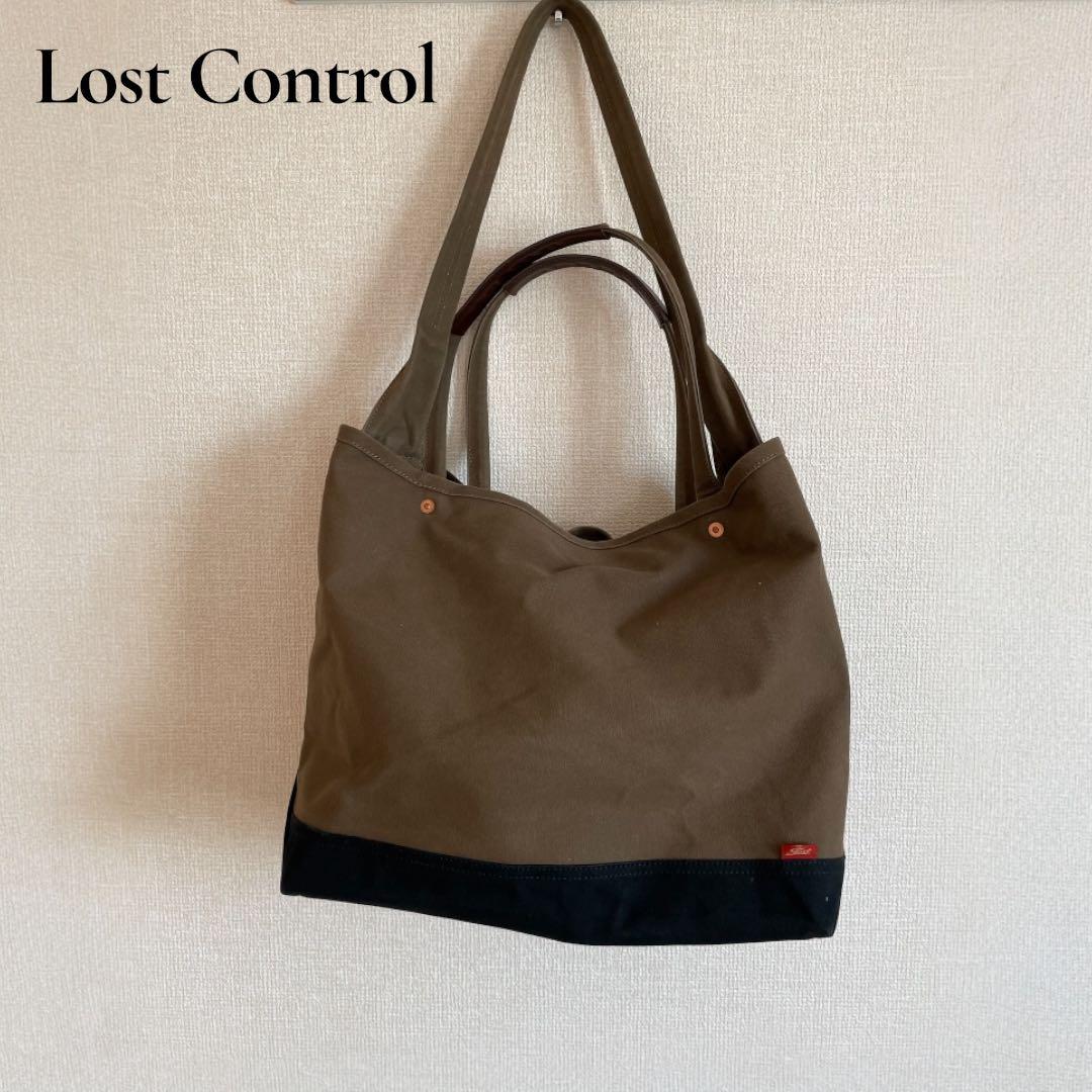Lost Control キャンバストートバッグ 2way ブラウン