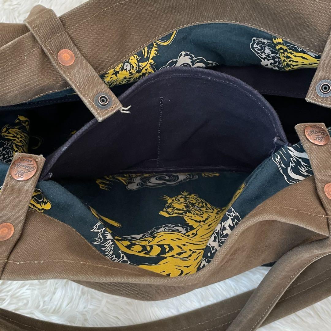 Lost Control キャンバストートバッグ 2way ブラウン